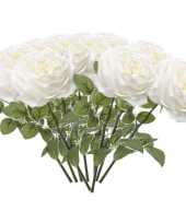 10x witte rozen kunstbloemen 66 cm trend