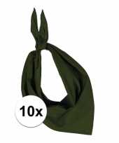 10x zakdoek bandana olijf groen trend
