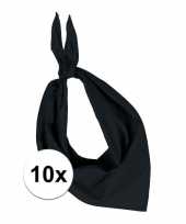 10x zakdoek bandana zwart trend