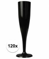 120 x champagne glazen zwart trend