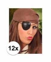 12x stuks piraten feest ooglapjes trend