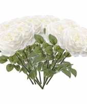 12x witte rozen kunstbloemen 66 cm trend