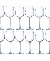 12x witte wijnglazen transparant 310 ml trend