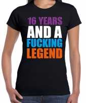 16 year legend 16 jaar legende cadeau t-shirt zwart dames trend