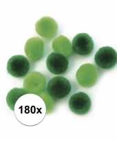 180x groene knutsel pompons 15 mm trend