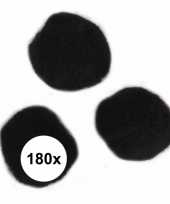 180x knutsel pompons15 mm zwart trend