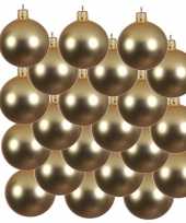 18x gouden glazen kerstballen 8 cm mat trend