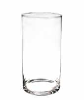 1x glazen cilinder vaas vazen 30 cm rond trend