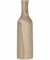 1x houten fles vaas vazen bruin 47 x 13 cm rond trend