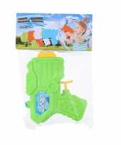 1x mini waterpistolen waterpistool groen van 12 cm kinderspeelgoed trend