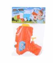 1x mini waterpistolen waterpistool oranje van 12 cm kinderspeelgoed trend