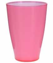 1x stuks drinkbeker drinkbekers kunststof roze 300 ml trend