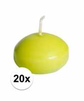 20x drijfkaarsen lime groen 4 5 cm trend