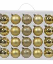 20x gouden kerstballen 6 cm kunststof glans mat trend
