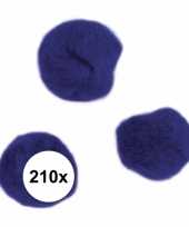 210x donkerblauwe knutsel pompons 7 mm trend
