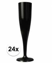 24 x champagne glazen zwart trend