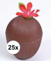 25x hawaii thema kokosnoot drinkbekers trend
