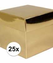 25x stuks gouden cadeaudoosjes 10 cm vierkant trend