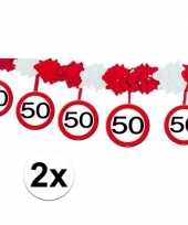 2x 50 jaar abraham sarah feest slinger 4 meter trend