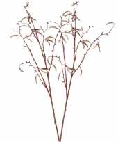 2x bruine betula pendula berkenkatjes kunsttakken 66 cm trend