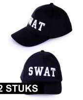 2x politie swat baseball caps verkleedkleding voor volwassenen trend