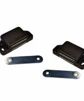 2x stuks magneetsnapper magneetsnappers met metalen sluitplaat bruin 6 x 5 4 x 2 6 cm trend