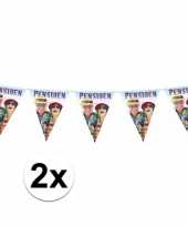 2x stuks versiering pensioen vlaggenlijnen 6 meter trend