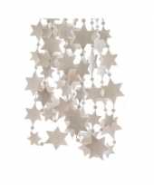 2x winter witte sterren kralenslingers kerstslingers 270 cm trend