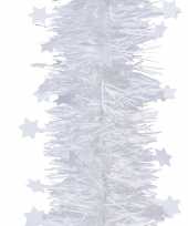 2x witte kerstversiering folie slinger met ster 270 cm trend