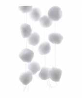 2x witte sneeuwballen slinger 180 cm trend
