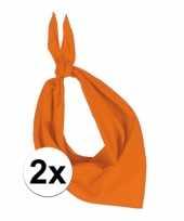2x zakdoek bandana oranje trend