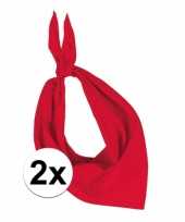 2x zakdoek bandana rood trend