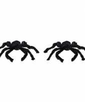2x zwarte horror spinnen van 28 cm trend
