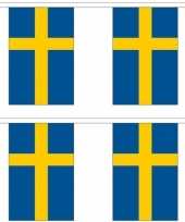 2x zweden vlaggenlijnen van stof 3 m trend