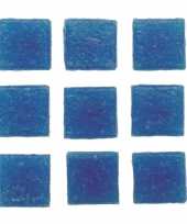 30 stuks vierkante mozaieksteentjes blauw 2 cm trend