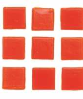 30 stuks vierkante mozaieksteentjes oranje 2 cm trend