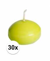 30x drijfkaarsen lime groen 4 5 cm trend