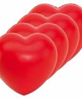 30x stressballen rood hartjes vorm 8 x 7 cm trend