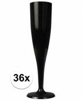 36 x champagne glazen zwart trend