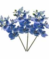 3x blauwe phaleanopsis vlinderorchidee kunstbloemen 70 cm trend