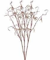 3x bruine betula pendula berkenkatjes kunsttakken 66 cm trend