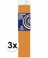3x crepe papier neon oranje 250 x 50 cm knutsel materiaal trend