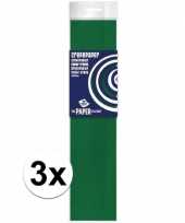 3x crepe papier plat groen 250 x 50 cm knutsel materiaal trend