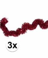 3x folieslinger kerstslinger rood 15 cm x 2 m trend