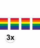 3x gay pride regenboog vlaggenlijnen 10 meter trend