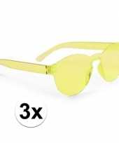 3x gele verkleed zonnebrillen voor volwassenen trend