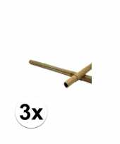 3x hobby materiaal bamboe stok 100 cm trend