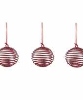 3x kersthangers rode spiraal ballen kunststof 10 cm trend