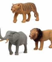 3x plastic safari dieren speelgoed figuren 21 cm voor kinderen trend