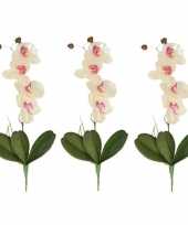 3x wit roze orchidee phalaenopsis kunstplanten 44 cm voor binnen trend